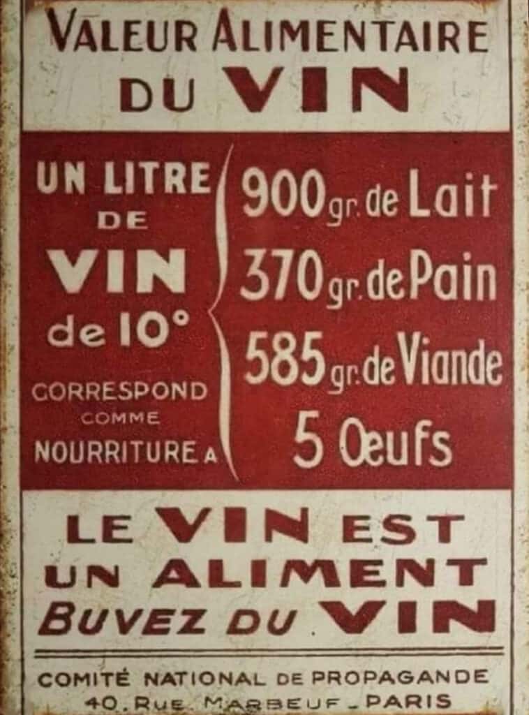 Publicité pour la consommation de vin